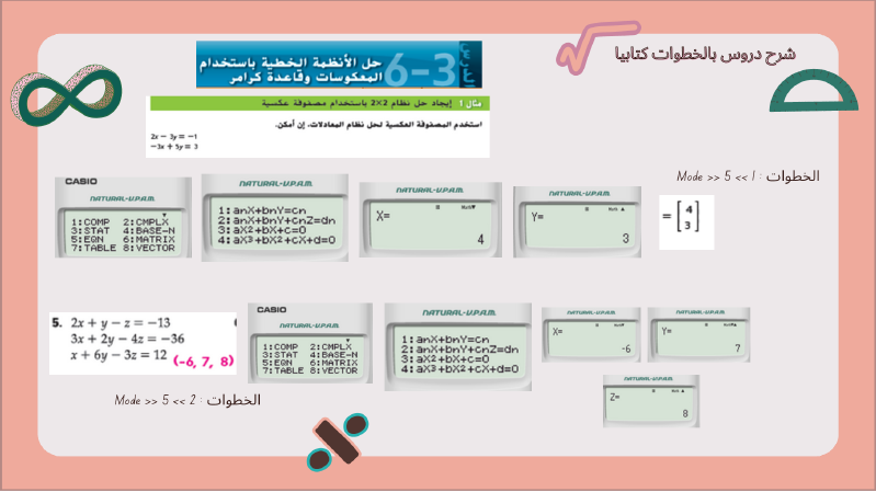 شرح الالة الحاسبة هيكل الرياضيات الفصل الثاني الصف الثاني عشر عام 2025